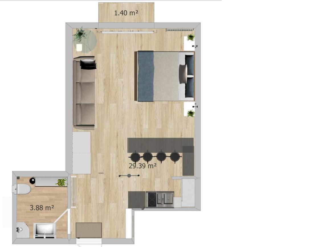 Hamburg Studio Fuer Bis Zu 4 Personen 외부 사진